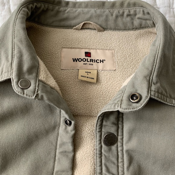 Woolrich Men’s Sherpa lined canvas shirt jacket - Picture 2 of 6